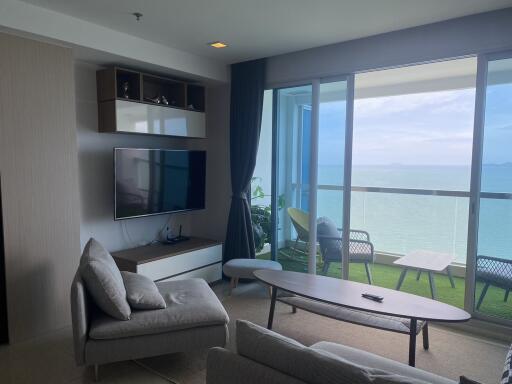 Modern living room with sea view.