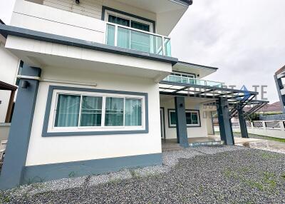 Exterior view of a modern two-story house