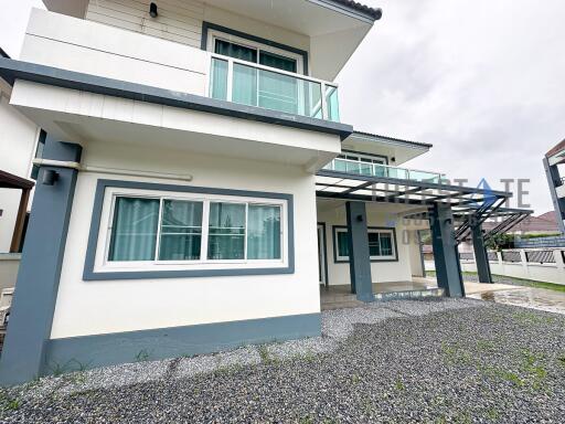 Exterior view of a modern two-story house