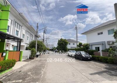 Street view of a residential neighborhood