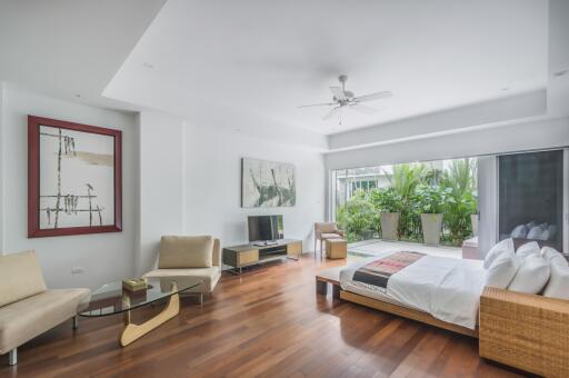 Spacious modern living area with natural light