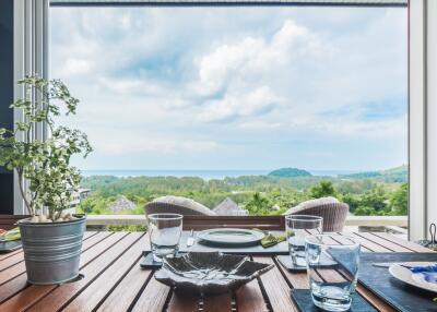 Dining table with a scenic view