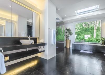 Modern bathroom with scenic view