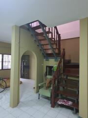 Interior view of a living space with a staircase