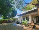 Backyard of a house with patio and garden