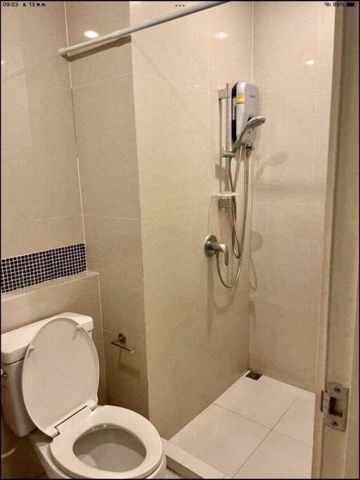 Modern bathroom with shower and toilet