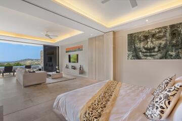 Modern bedroom with an ensuite living area