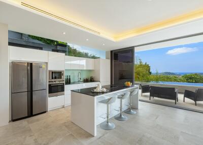 Modern kitchen with a view