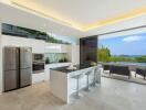 Modern kitchen with a view