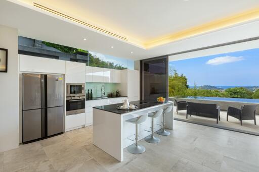 Modern kitchen with a view