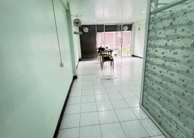 Spacious dining area with sliding glass doors