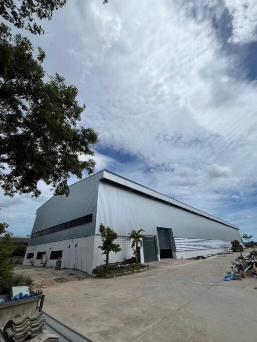 Exterior view of a warehouse building