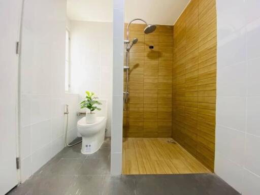 Modern bathroom with shower and toilet