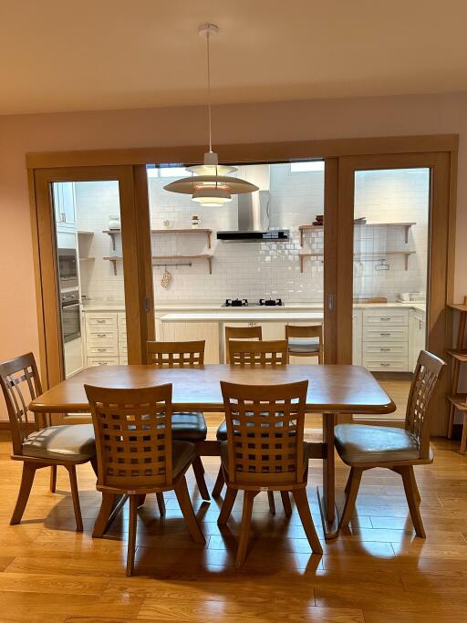 Dining area with view into the kitchen