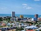 Aerial view of a coastal cityscape