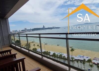 Balcony with a view of the beach and ocean