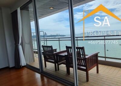 Balcony with ocean view and outdoor seating