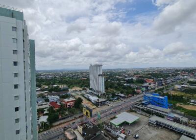 View of urban area from high-rise building