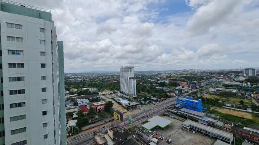 View of urban area from high-rise building