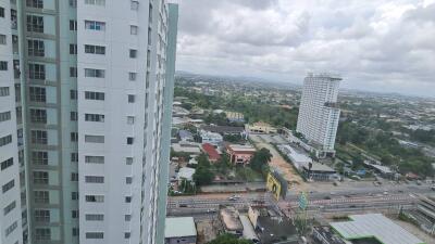 View from high-rise building showing surrounding area and cityscape