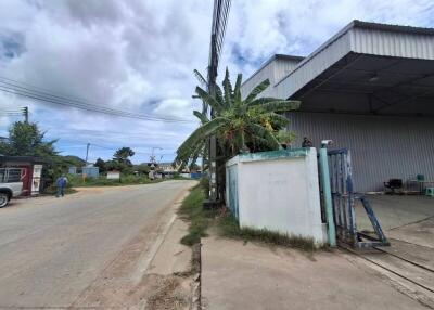 Industrial or warehouse building with street view