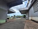 Outdoor view of an industrial warehouse area