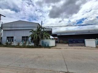 Exterior view of an industrial building