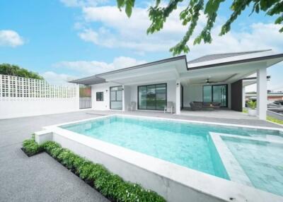 Modern house with swimming pool and spacious outdoor area