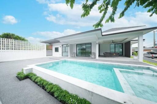 Modern house with swimming pool and spacious outdoor area