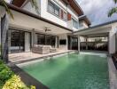 Backyard with pool and patio