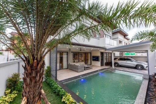 Modern house with pool and garage