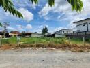 Vacant land lot with clear sky