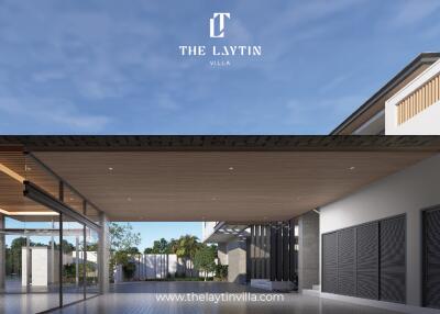 Exterior view of The Laytin Villa with modern architecture and open design