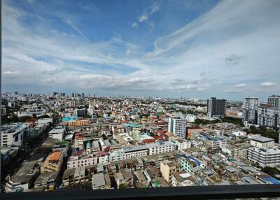 Panoramic cityscape view from high-rise building