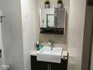 Modern bathroom with sink and mirror