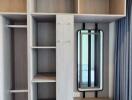 Built-in wardrobe with desk and shelves