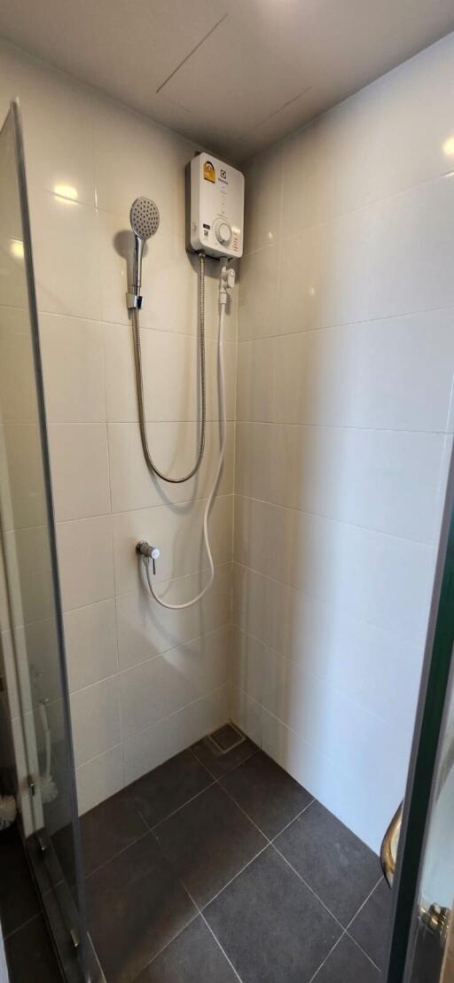 Shower area with water heater