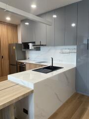 Modern kitchen with island and appliances