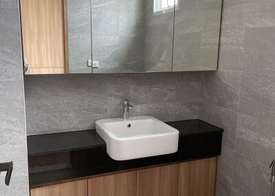 Contemporary bathroom with sink and vanity