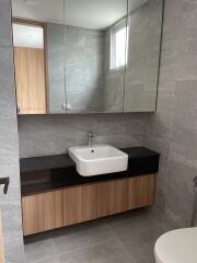 Contemporary bathroom with sink and vanity