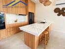 Modern kitchen with island and wooden cabinetry