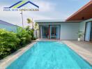 Modern house with swimming pool and garden