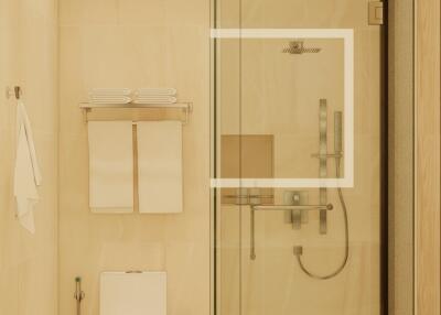 Modern bathroom with glass shower