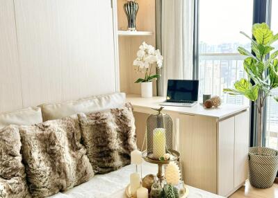 Cozy living room with decorative elements and natural light