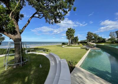 Scenic outdoor area with pool and ocean view