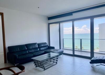 Modern living room with sea view