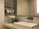 Modern bathroom with vanity and sink