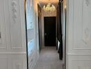 Elegant hallway with chandelier