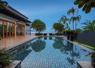 Outdoor swimming pool with a view