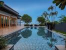 Outdoor swimming pool with a view